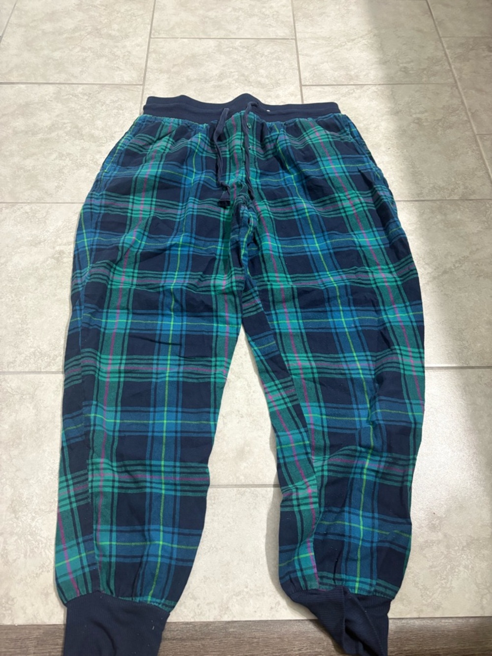 Women’s Navy and Green Plaid Lounge Pajama Pants from target stars above